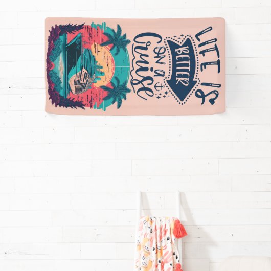 航海では熱帯生活が良い |クルーズドア 横断幕 (インサイチュ)