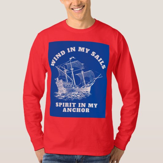 航海にインスパイアされたフレーズTシャツ Tシャツ (正面)
