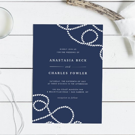 航海に適した結婚式招待状 |ネイビー 招待状
