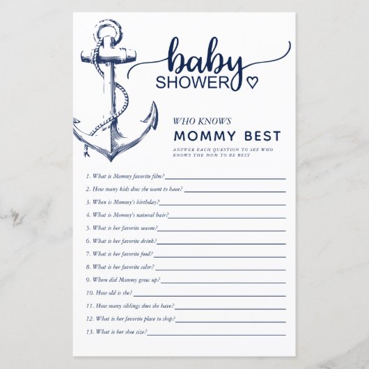 航海のいかりお母さん赤ちゃんシャワー最高のを知っている人 (正面)