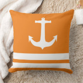 航海のいかりとストライプパターン クッション (ブランケット)