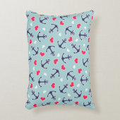航海のいかりとハートパターン アクセントクッション (正面(垂直))