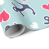 航海のいかりとハートパターン ラッピングペーパー (ロールコーナー)