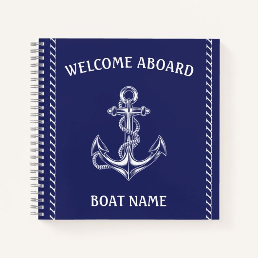 航海のいかりとロープブルー ノートブック (正面)