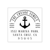 航海のいかりと波 |ファミリ差出人住所 ラバースタンプ (インプリント)