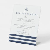 航海のいかりの結婚バーメニュー記号 台座サイン (正面)