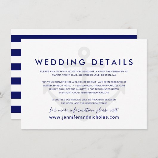 航海のいかりの結婚詳細エンクロージャカード エンクロージャーカード (正面/裏面)