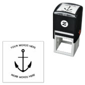 航海のいかりアイコンと曲線のカスタム文字 セルフインキングスタンプ (インサイチュ)