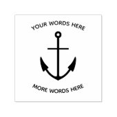 航海のいかりアイコンと曲線のカスタム文字 セルフインキングスタンプ (デザイン)