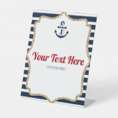 航海のいかりアホイカスタム文字テーブルパーティー標識 台座サイン (正面)