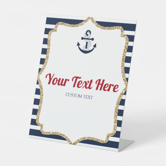 航海のいかりアホイカスタム文字テーブルパーティー標識 台座サイン (正面)