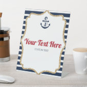 航海のいかりアホイカスタム文字テーブルパーティー標識 台座サイン (インサイチュ)