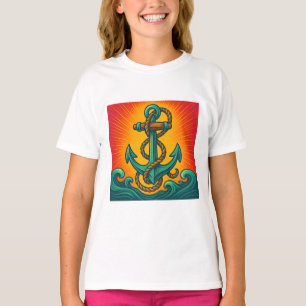 航海のいかりアポップ・アートのート Tシャツ