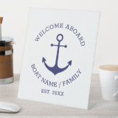 航海のいかりウェルカム船カスタム名 台座サイン (インサイチュ)
