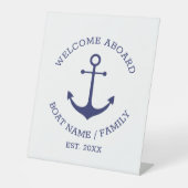 航海のいかりウェルカム船カスタム名 台座サイン (正面)