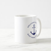 航海のいかりウェルカム船カスタム船名 コーヒーマグカップ (正面右)