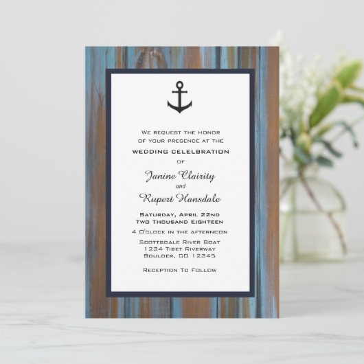 航海のいかりウ動揺してッド結婚式招待状 招待状 (スタンド正面)