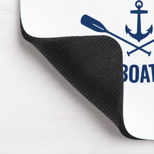 航海のいかりオアーズヘルムキャプテン&ボートネームブルー マウスパッド (コーナー)