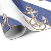 航海のいかりオンウォーター色ストライプ ラッピングペーパー (ロールコーナー)