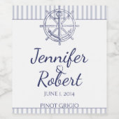 航海のいかりオングレイストライプワインラベル ワインラベル (シングルラベル)