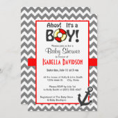 航海のいかりオンダークグレーシェブロン 招待状 (正面/裏面)