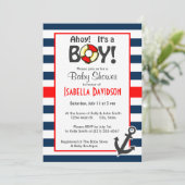 航海のいかりオンダークミッドナイトブルーストライプズ 招待状 (スタンド正面)