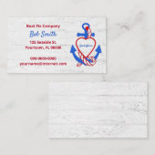 航海のいかりオンホワイトウォッシュウッド 名刺 (正面/裏面)