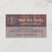 航海のいかりオン木素朴材ヴィンテージスタイルビーチ 名刺 (裏面)