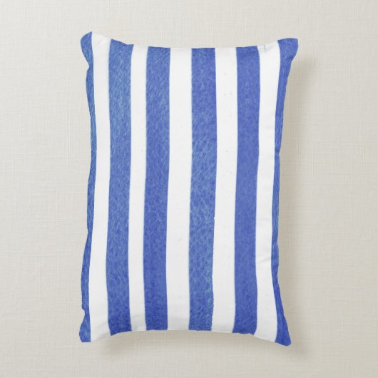 航海のいかりオン青い水色ストライプ アクセントクッション (裏面(縦))