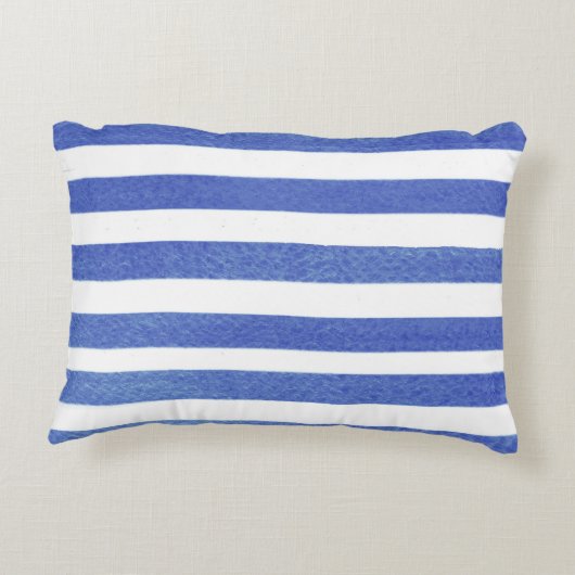 航海のいかりオン青い水色ストライプ アクセントクッション (裏面)