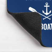航海のいかりオーアーズヘルムキャプテン&ボートネームネイビー マウスパッド (コーナー)