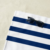 航海のいかりオーアーズヘルムホワイトネイビー ビーチタオル (インサイチュ)