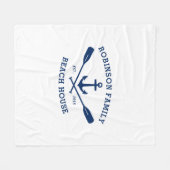 航海のいかりオーズファミリーネームとビーチハウス フリースブランケット (正面(横))