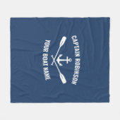 航海のいかりオール船長またはボート名 フリースブランケット (正面(横))