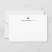 航海のいかりカスタムネイビーノートカード サンキューカード (正面)