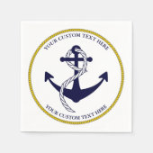 航海のいかりカスタムパーティー紙ナプキンス スタンダードカクテルナプキン (正面)