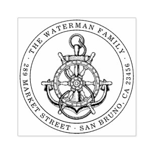 航海のいかりカスタムファミリ名と差出人住所 ラバースタンプ