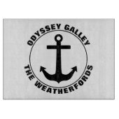 航海のいかりカスタムボートと姓 カッティングボード (正面)