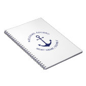 航海のいかりカスタムボート名ウェルカムクアボード ノートブック (右側)
