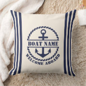 航海のいかりカスタムボート名ピロー クッション (ブランケット)