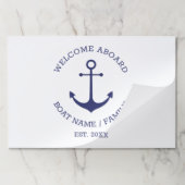 航海のいかりカスタムボート名紙ランチョンマット ペーパーパッド (折り畳み)