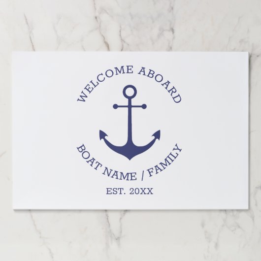 航海のいかりカスタムボート名紙ランチョンマット ペーパーパッド (正面)