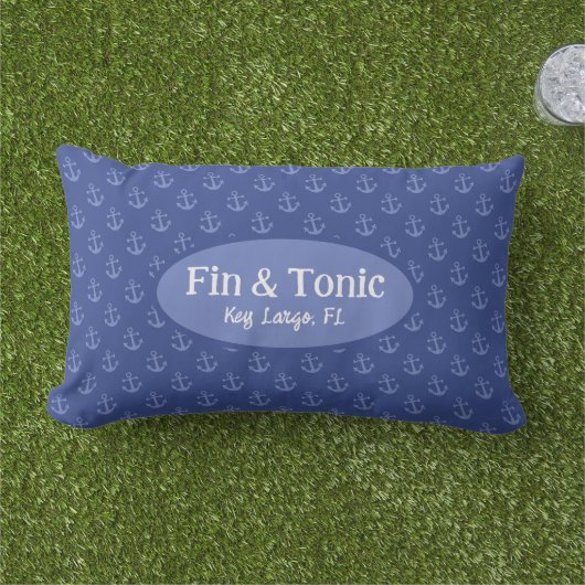 航海のいかりカスタムボート名 アウトドアクッション (芝生)