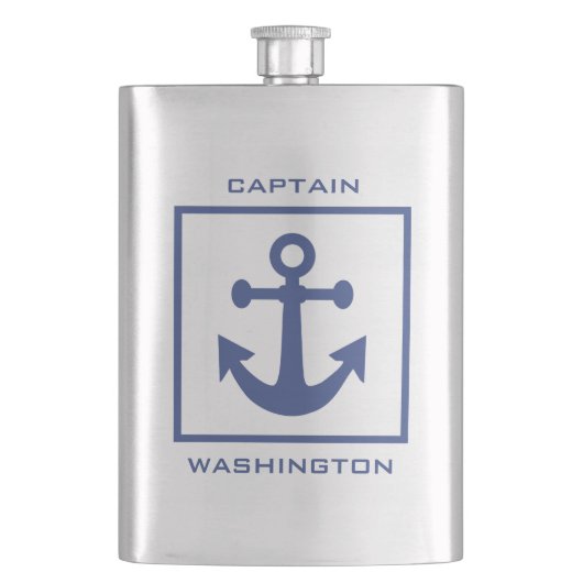 航海のいかりカスタム文字フラスコ フラスク (正面)