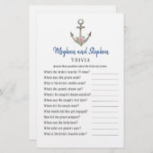 航海のいかりカップルのシャワートリビアゲーム (正面/裏面)