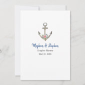 航海のいかりカップルのシャワートリビアゲーム 招待状 (裏面)