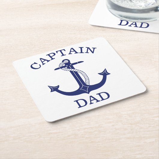 航海のいかりキャプテンパパ スクエアペーパーコースター (アングル)