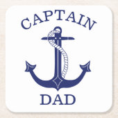 航海のいかりキャプテンパパ スクエアペーパーコースター (正面)