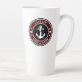 航海のいかりキャプテンボート又は名前ラージレッド カフェラテマグ (右)