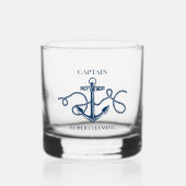 航海のいかりキャプテン名 ウイスキーグラス (正面)